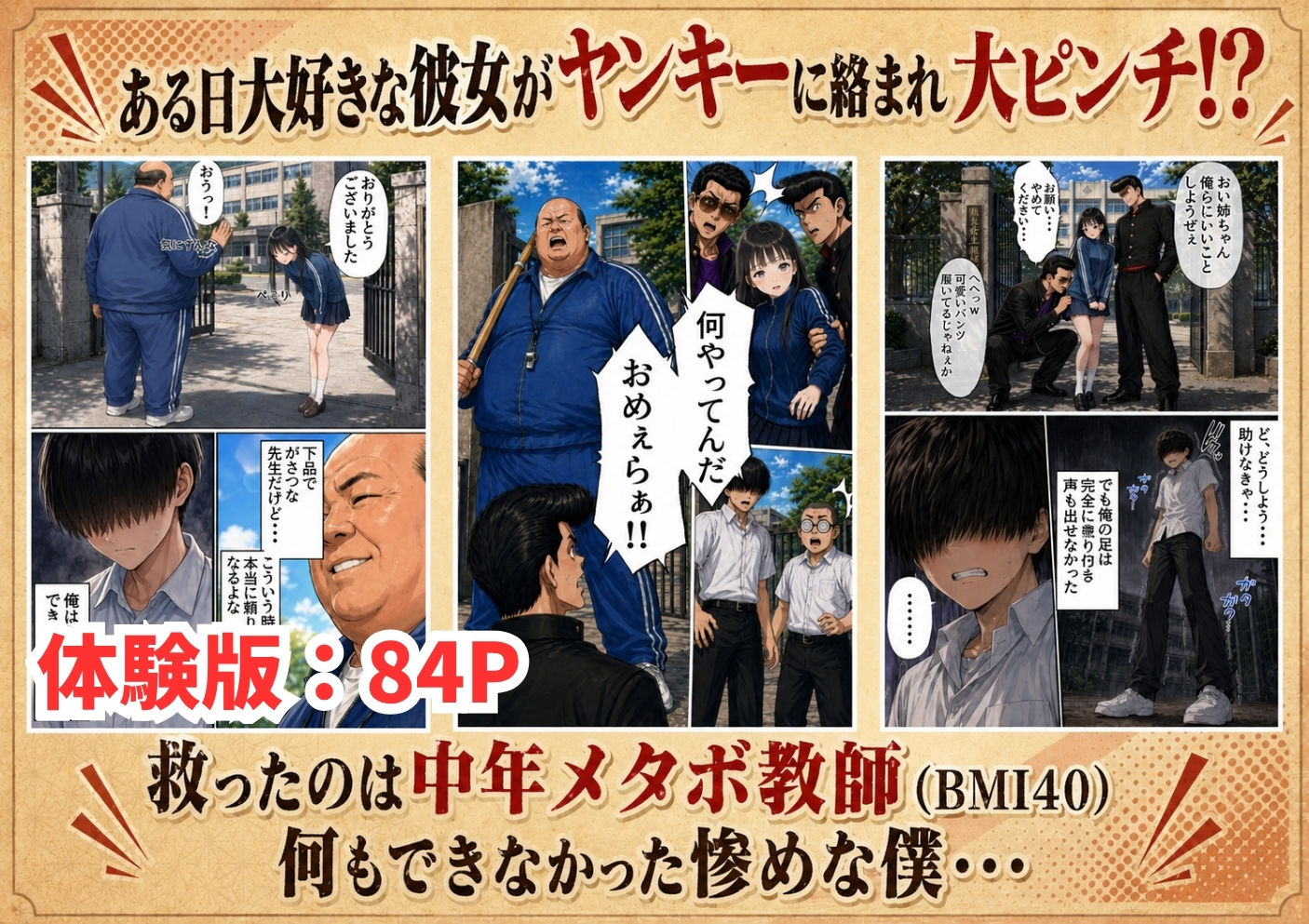 【昭和編】想いを寄せていたクラスメイトが中年メタボ教師（BMI40）と肉体関係だった件のサンプル画像3