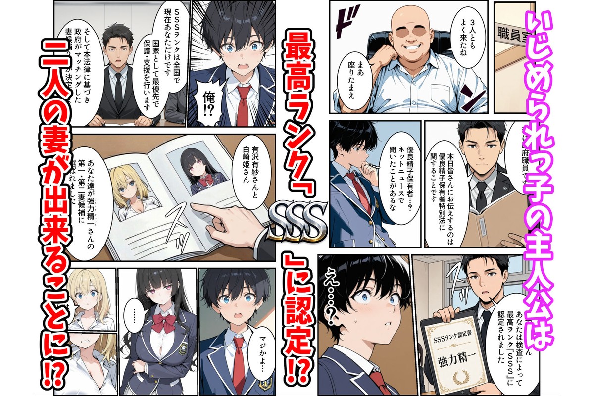 陰キャの俺がSSSランク優良精子保有者に選ばれたのでハーレム王になる話 〜いじめられっ子逆転劇〜のサンプル画像2