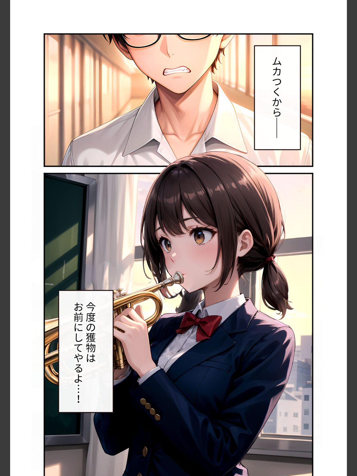 陰キャの僕、透視の力を手に入れる。第十六話 〜吹奏楽部のモテ同級生を寝取る放課後〜 モザイク版のサンプル画像