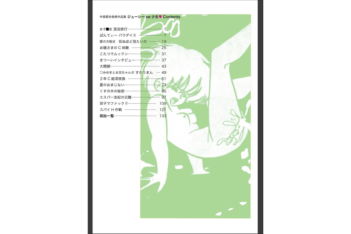 中森愛単行本未収録作品集 ジューシー be 少女のサンプル画像3