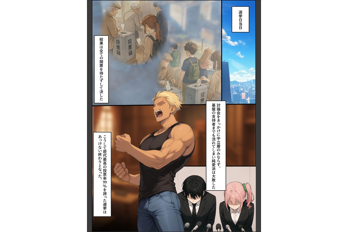 投票率99%!?寝取り派VS純愛派〜勝者の先に待つ日常〜寝取りルート モザイク版のサンプル画像4
