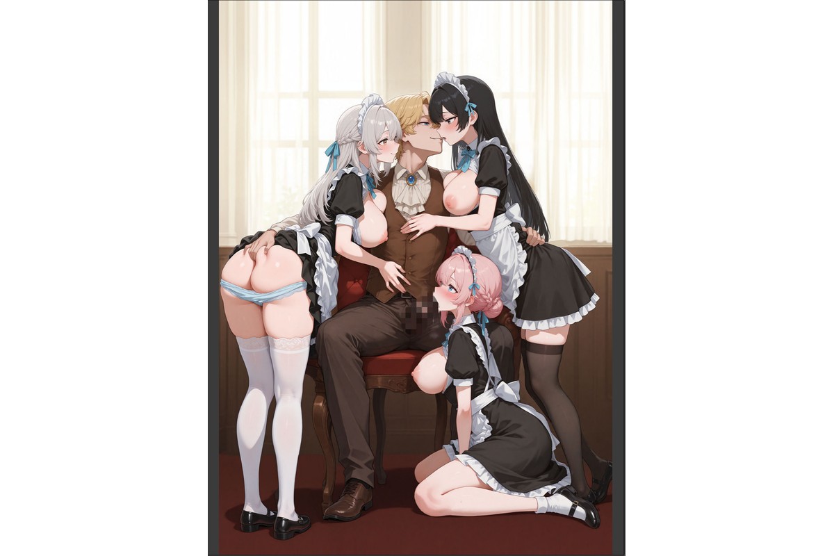 メイドハーレムゲーム転生！！オタクの僕がイケメン貴族になってメイド達を攻略する話 モザイク版のサンプル画像2