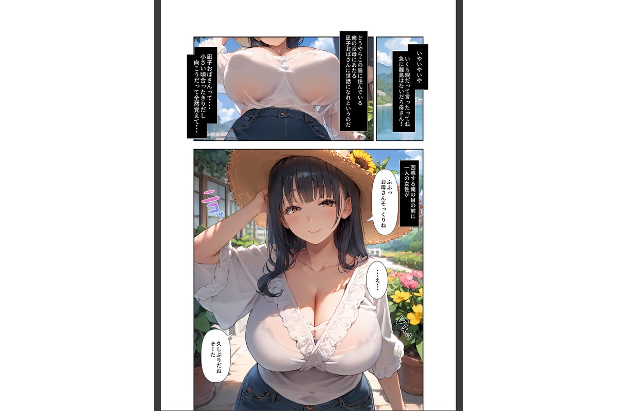 巨乳デカ尻叔母さんとケダモノのようにハメた夏 モザイク版のサンプル画像6