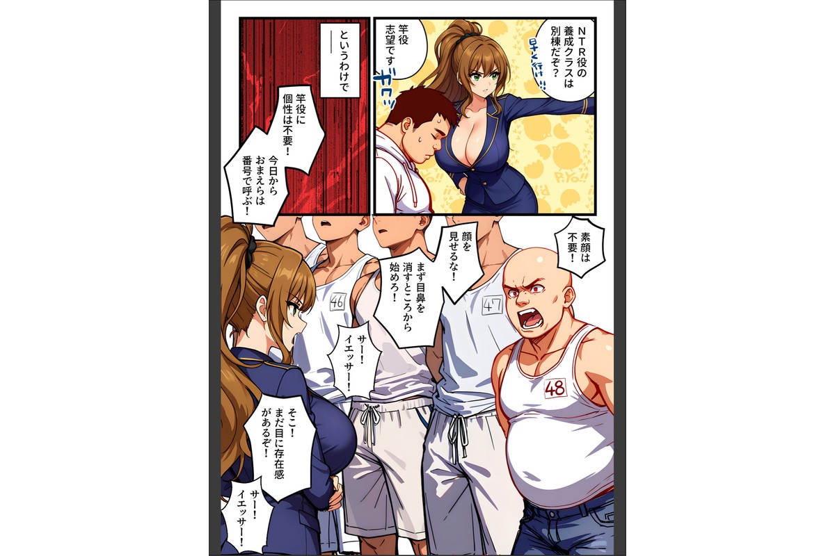 デカチン成上り伝説〜巨乳と〇リの教官たちが俺のデカチンポを奪い合い生ハメセックスする話【棒消し修正版】のサンプル画像13
