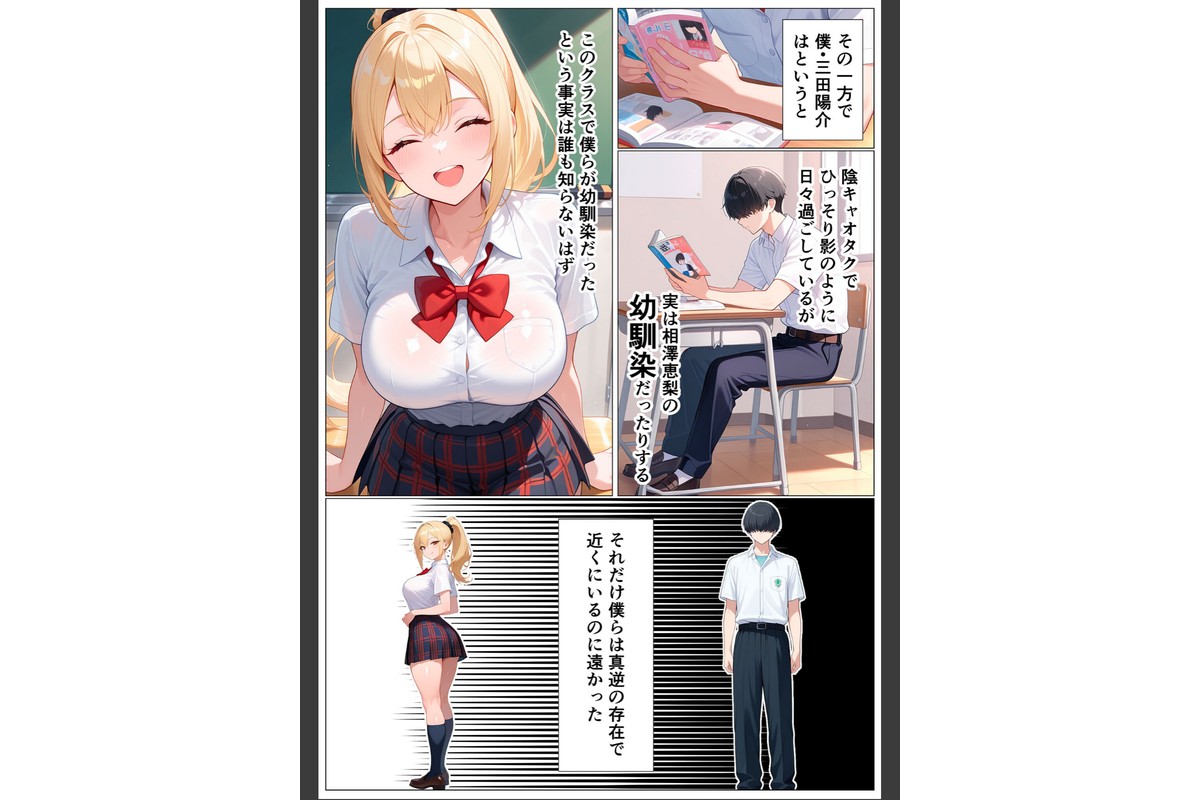 幼馴染の爆乳ギャルが陰キャオタクのデカチ●中毒になった話 モザイク版のサンプル画像3